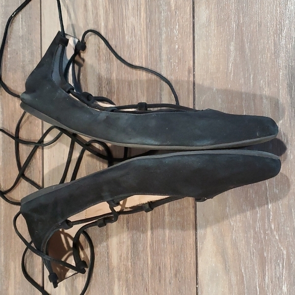 Steve Madden Eleanorr leather ankle wrap flats gladiator shoes sz 10 - Picture 8 of 10